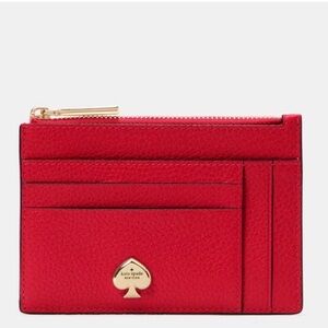 Kate Spade Kayla Pebbled Leather Card Cardholder with Zip